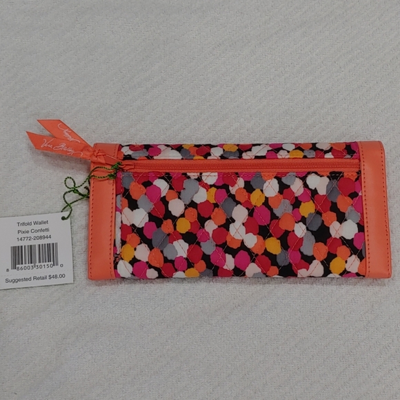 NWT!!! Vera Bradley Pixie Confetti Trifold Wallet! - Picture 2 of 8
